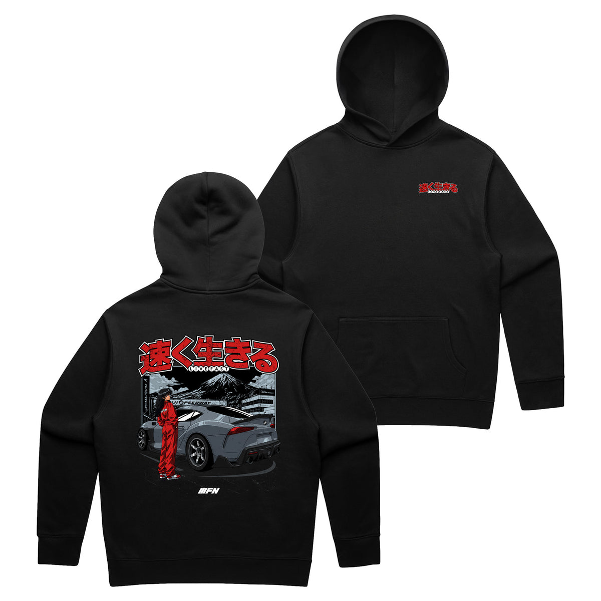 ANIME SUPRA HOODIE- BLACK