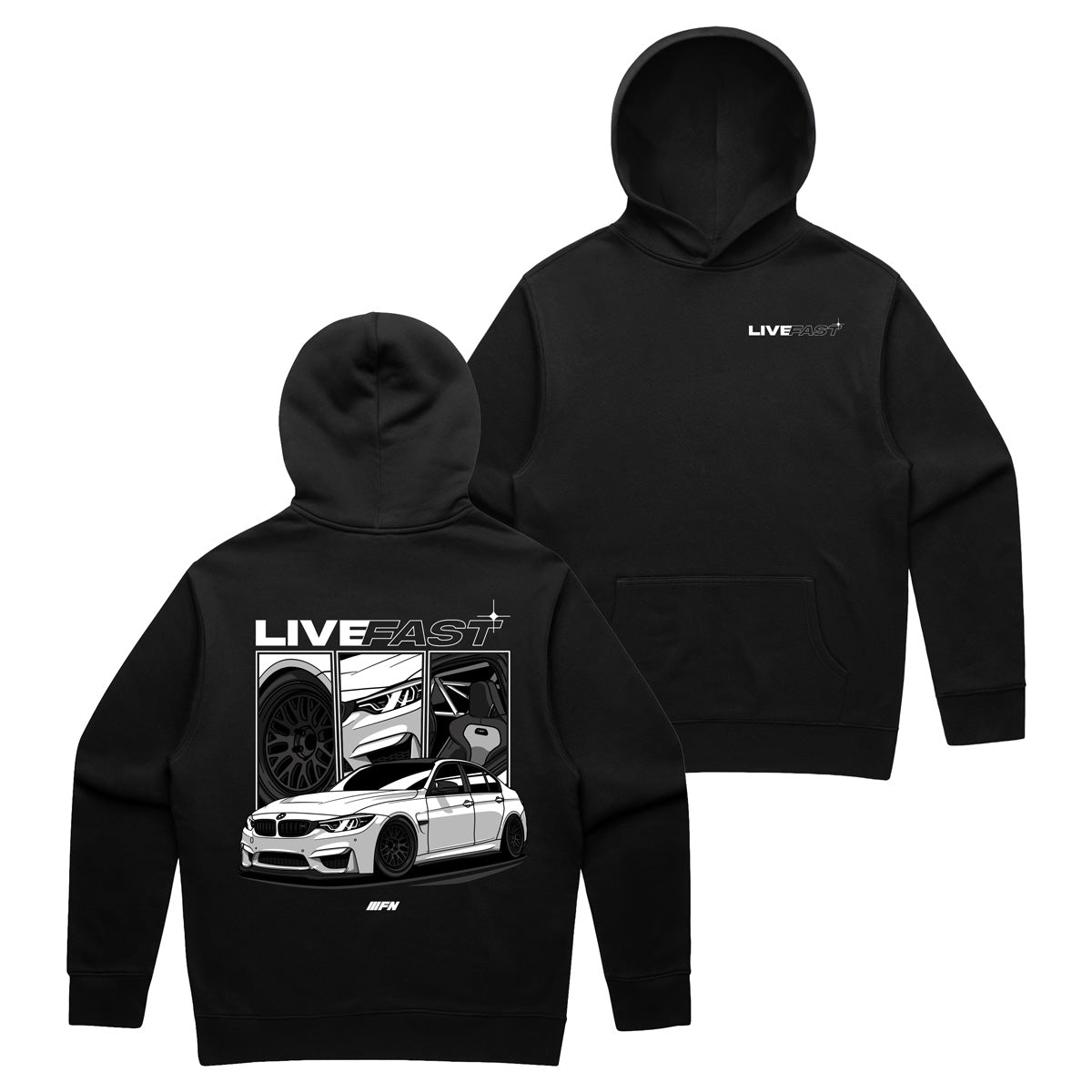 F80 M3 FRAMES HOODIE- BLACK