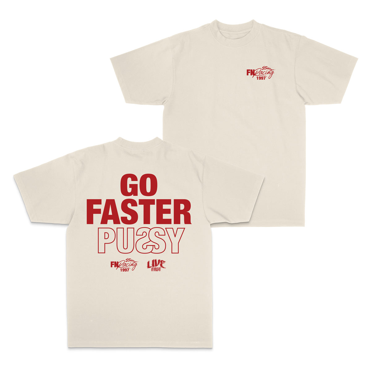 GO FASTER TEE (LIMITED)- BONE