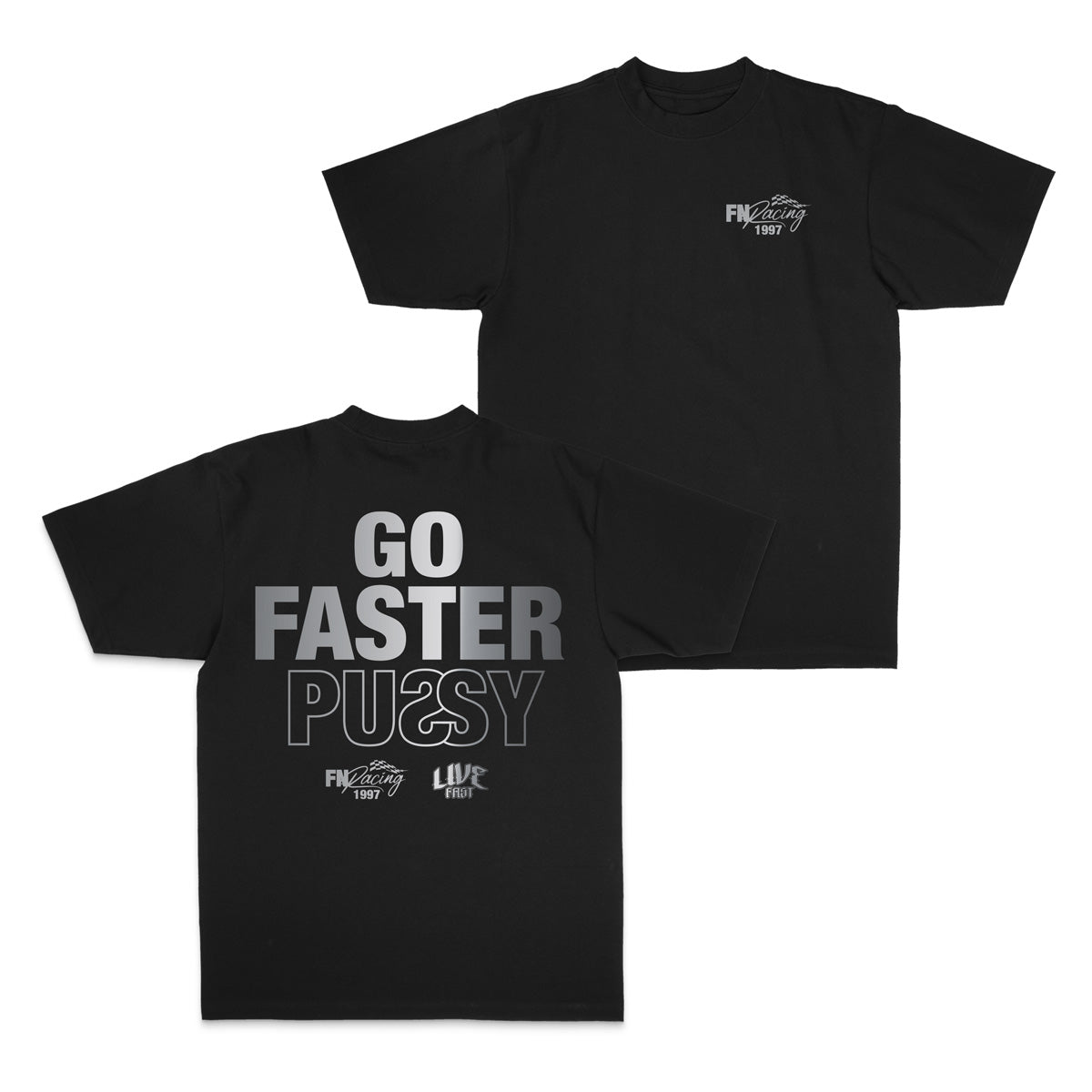 GO FASTER TEE- CHROME